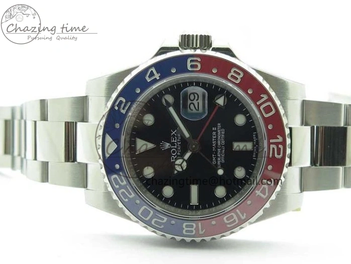 MiroTime 0413 GMT Master II 126719 BLRO Red Blue Ceramic 316L Steel ROF Best Edition Black Dial on SS Bracelet A Elegant 2654